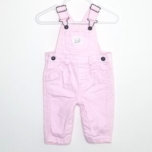 Carter's Pink Denim Jean Dog Overalls 3m